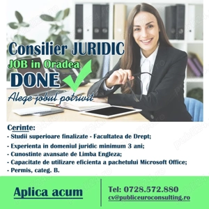 Angajam Consilier Juridic   Jurist cu experienta