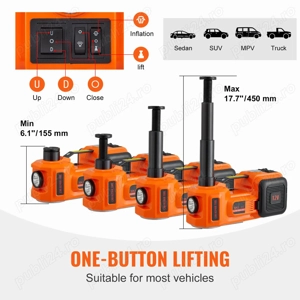 Cric electric auto VEVOR 5 tone, compresor, cheie, 12V, NOU - imagine 4