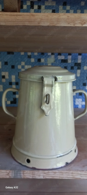 Bidoane vechi emailate pentru untura Csepel 3L si Splendid 5L - imagine 2