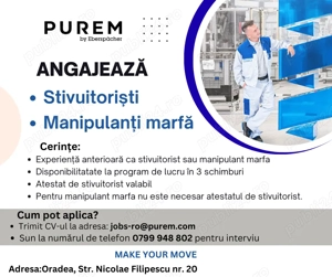 Purem Oradea angajeaza stivuitoristi si manipulanti marfa in depozit 