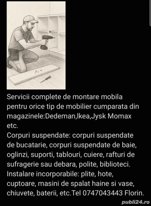 Montaj mobilier tip Ikea Momax Leroy Merlin 