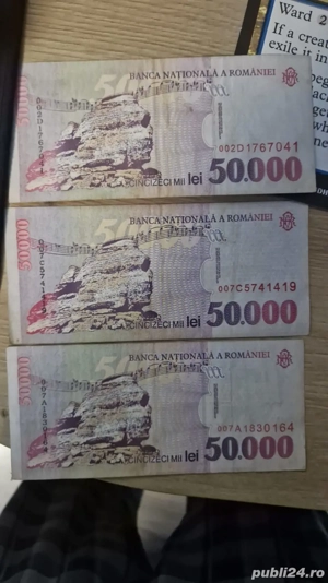 Vând bancnote de 50000 lei
