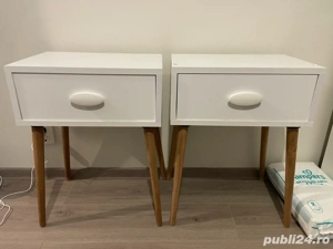 Noptiere moderne cu sertar 45 x 30 x 57,5 cm alb nuc