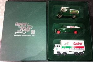 Lledo Castrol, set de 3 machete auto metal in caseta aniversara de 100 ani a firmei fondata in 1899