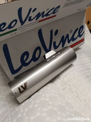 LeoVince Set Piese de Schimb Tobă de Eșapament Capac Tobă de Eșapament Oțel Inoxidabil 370 mm Dreapt