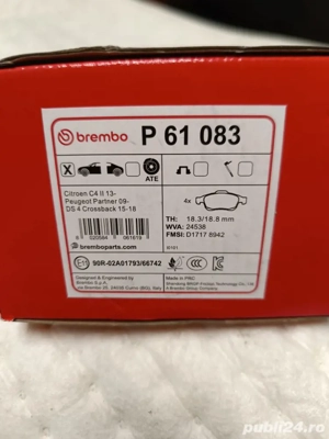 Placute frana Brembo Citroen Peugeot  - imagine 3