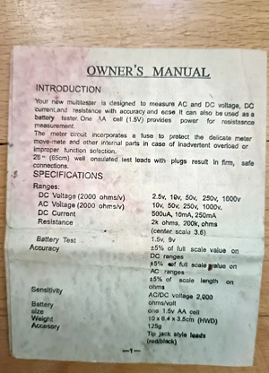 Aparat masura MULTIMETRU UM 11 functioneaza - imagine 3