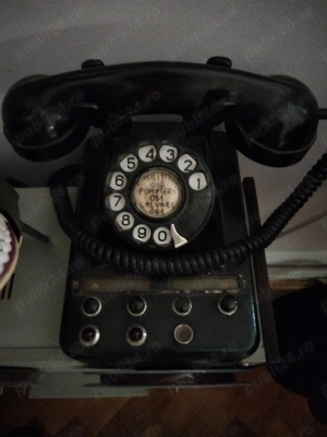 Telefon comunism,vechi,cu disc si carlig macara 