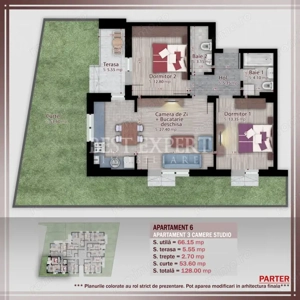 3 Camere Bloc Intim CU Gradina - imagine 3