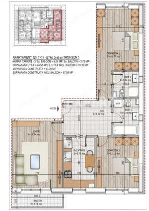 3 Camere Ideal Familie -Bloc Intim