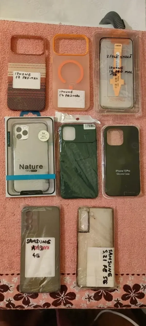 SET LOT Accesorii iPhone-uri ,Samsung(7 Huse+2Folii Sticla)-50 LEi