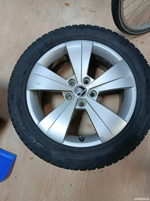 Jante 5x112 17 skoda originale, 215 55 17 iarna  