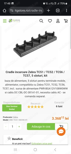 Baza incarcare terminale mobile zebra
