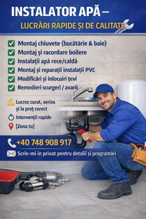 Servici instalator apa