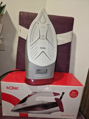 Fier de calcat, Solac, PV2040, Calcare verticala, 220g min Abur, Rosu Alb - imagine 2