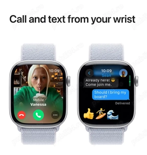 APPLE Watch 10, GPS, 46mm Silver Aluminium Case, Blue Cloud Sport Loop,NOU IN CUTIE SIGILATA! - imagine 2