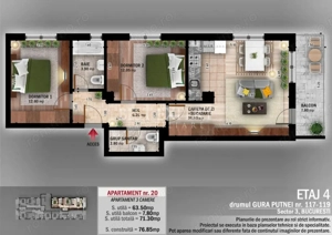 3 Camere Finisaje Premium -600 m STB