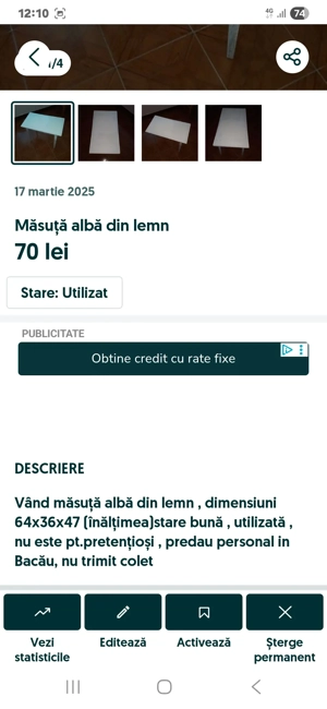Măsuță din lemn