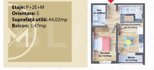 Apartament 2 camere, 44,02 mp, nou, Zona Ipotesti