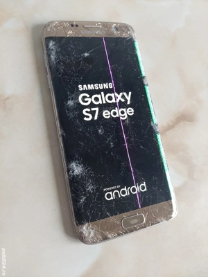 Vând Samsung Galaxy S7 Edge Gold spart, perfect funcțional [poze reale]