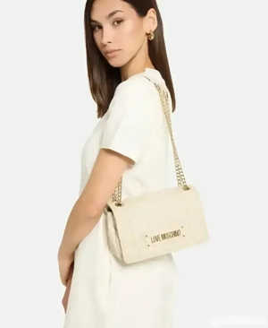 Geanta Love Moschino   Piele   Nou Cu Eticheta   Wool White   Original