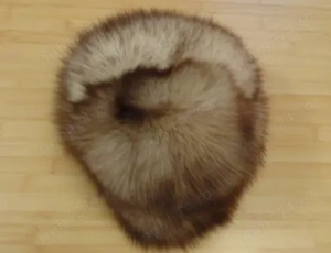 caciula din blana de vulpe polara model spirala