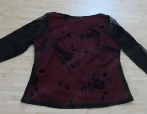 Bluza eleganta noua, din tul negru cu imprimeu marimea 44