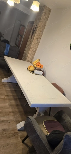 Vand masa lemn masiv 220 x 90 cm culoare alb