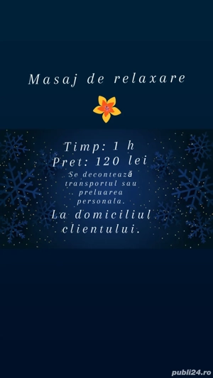 Masaj si curatenie la domiciliu.