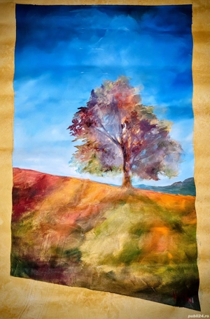 Panza pictata ,peisaj tomnatic,semnata