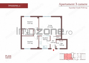 3 camere cu CURTE si PARCARE proprie, 75 MP, FINISAT MODERN,  COMISION 0%