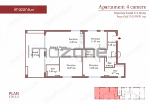 4 CAMERE, 3 BAI,  METROU ,incalzire in PARDOSEALA, FERESTRE TRIPAN - COMISION 0%