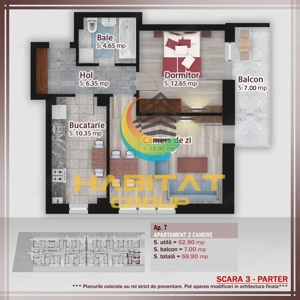 Pallady-2 Camere, decomandat, bucatarie inchisa, 59.9 mp. - imagine 5