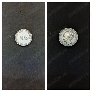 Moneda argint 1:4 Gulden, ANTILELE OLANDEZE, 1944