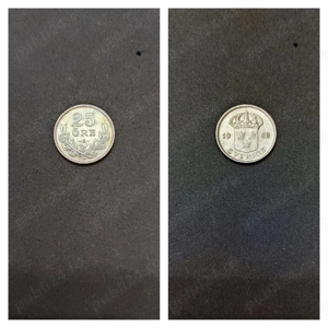Moneda argint 25 Ore, SUEDIA, 1938
