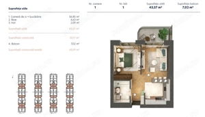 Studio Dublu -2 A /50,59 mp / Hils Nord - Pipera - Autostrada A 3 / Comision 0%  - imagine 20