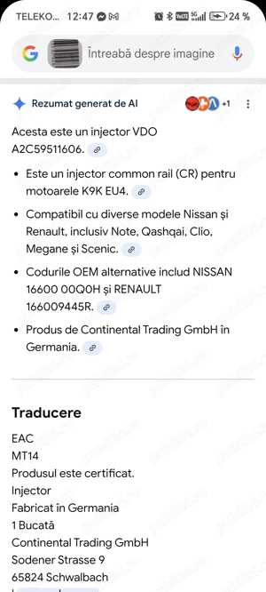 Injectoare noi noute 4 bucăți Dacia, Renault, nissan 