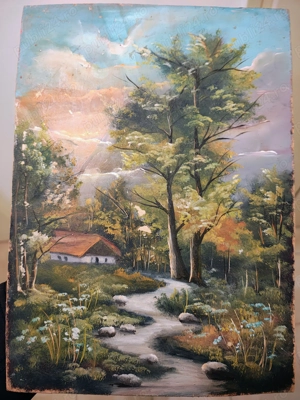 Tablou pe carton, natura