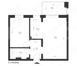 Apartament 2 camere+ balcon, 43.04 mp, zona Ghirodei