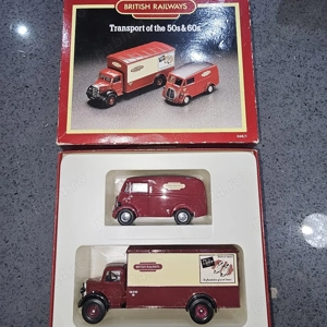 Set British Railways Corgi 1990 camion de epoca Bedford Anglia, Morris J, machete metal noi sc. 1:50