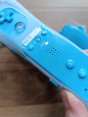 Set Nintendo Wii Controller albastru - Wii Mote cu Motion Plus Inside + Nunchuk 