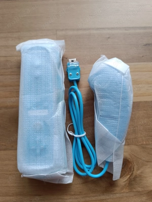 Set Nintendo Wii Controller albastru - Wii Mote cu Motion Plus Inside + Nunchuk  - imagine 4