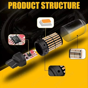 Bec semnalizare LED galben/ portocaliu 2025 bec LED semnalizare P21W (1156) BA15S; becuri LED semnal - imagine 5