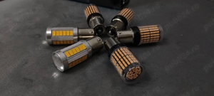 Bec semnalizare LED galben/ portocaliu 2025 bec LED semnalizare P21W (1156) BA15S; becuri LED semnal - imagine 9