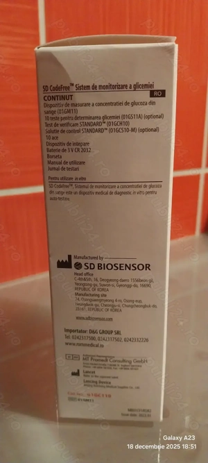 Vând set Glucometru SD CodeFree sigilat - imagine 2