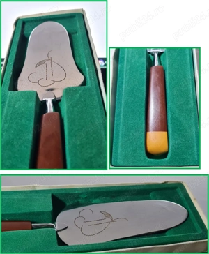 paletă tort   prajituri vintage, alamă cromată cu bachelită