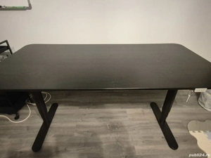 Birou BEKANT cu înălțime reglabilă electric, negru, 160x80