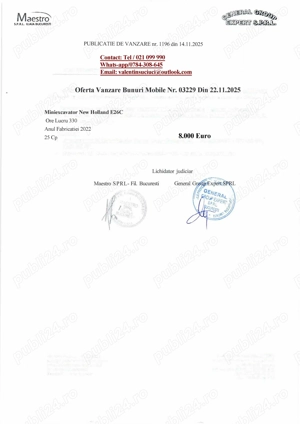 Miniescavator New Holland E26C Ca nou - imagine 8