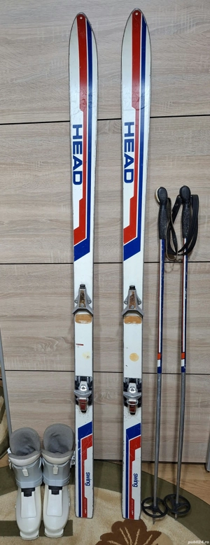 set complet ptr ski skiuri 170cm Head, clapari , legaturi , bete - imagine 3