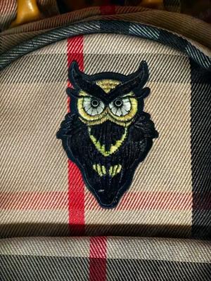 Rucsac panza piele ecologica mustar bufnita neagra - imagine 5